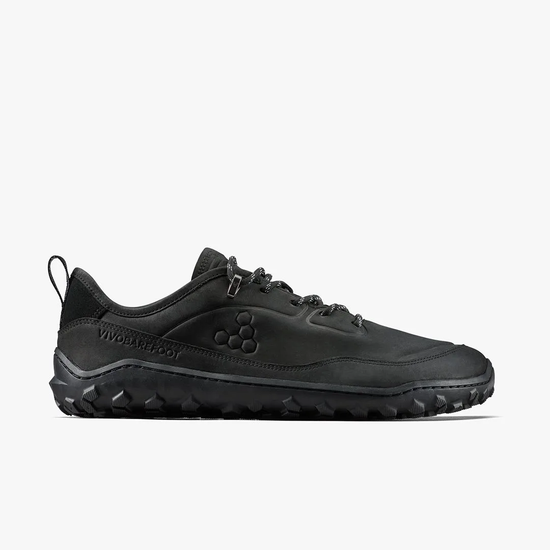 Кроссовки Vivobarefoot Tracker Leather AT Low II — мужская модель, чёрный
