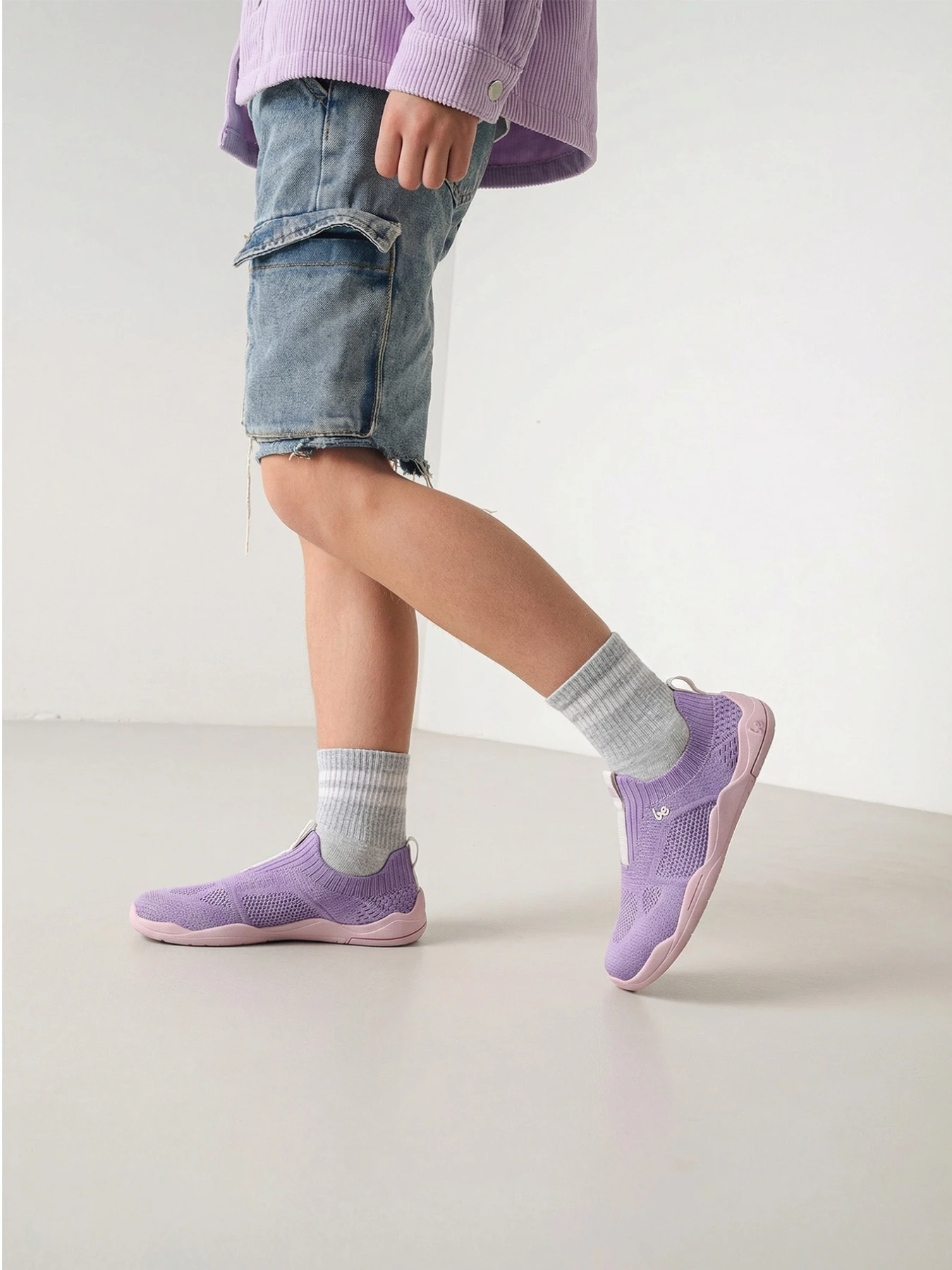 Детские босоногие слипоны Be Lenka Luppo Junior - сиреневый и розовый, фото 2